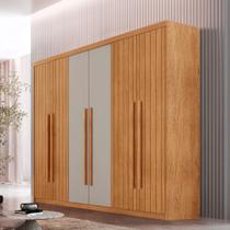 Guarda Roupa Casal Toronto 100 MDF 6 Portas e 2 Gavetas Moderna Mobília