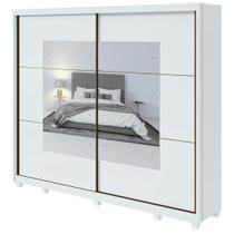 Guarda-Roupa Casal Toronto 2 Portas 6 Gavetas Com Espelho Branco Guarda-Roupa Casal Toronto 2 Portas 6 Gavetas Com Espelho Branco