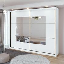 Guarda-Roupa Casal Toronto 2 Portas 6 Gavetas Com Espelho Branco