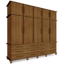 Guarda Roupa Casal Triplex 10 Portas 00100100 Carvalho LPA