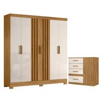 Guarda Roupa Casal Valença e Cômoda Vênus Freijó Off White Moval