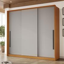 Guarda-Roupa Casal Valência 3 Portas 4 Gavetas Freijó/Cinza - Politorno
