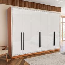 Guarda-Roupa Casal Valência 6 Portas 4 Gavetas Freijó/Branco - Politorno Guarda-Roupa Casal Valência 6 Portas 4 Gavetas Freijó/Branco - Politorno
