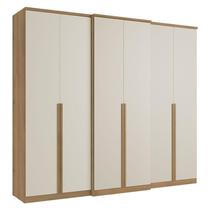 Guarda Roupa Casal Valência 6 Portas Capuccino Off White Acetinado - THB Guarda Roupa Casal Valência 6 Portas Capuccino Off White Acetinado - THB