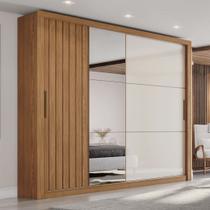 Guarda-roupa Casal Vasti 2 Portas Deslizantes com Detalhe Ripado/soft 4 Gavetas com Usinagem e Pés I