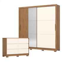 Guarda Roupa Casal Vasti e Cômoda Ravenna Nature Off White - Henn Guarda Roupa Casal Vasti e Cômoda Ravenna Nature Off White - Henn