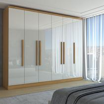 Guarda-Roupa Casal Velar 6 Portas 4 Gavetas Cinamomo/Off White - Panorama Móveis Guarda-Roupa Casal Velar 6 Portas 4 Gavetas Cinamomo/Off White - Panorama Móveis