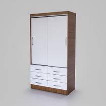Guarda Roupa Casal Veneza Premium 2 Portas de Correr 6 Gavetas