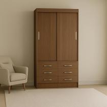 Guarda Roupa Casal Veneza Premium 2 Portas de Correr 6 Gavetas