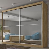 Guarda-Roupa Casal Verona Plus 2 Portas 4 Gavetas Com Espelho 100% Mdf Amêndoa - Mademarques