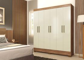 Guarda-Roupa Casal VERSO - 6P - Amêndola Touch / Off White