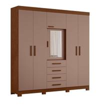 Guarda Roupa Casal Virtus 06 Portas Nogueira Capuccino - Móveis Albatroz Guarda Roupa Casal Virtus 06 Portas Nogueira Capuccino - Móveis Albatroz