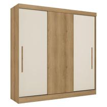 Guarda Roupa Casal Vision 3 Portas Capuccino Cacau Off White Flex Acetinado - THB