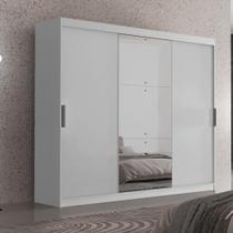 Guarda Roupa Casal Vitor Premium 3pts Com Espelho Moderna Branco Guarda Roupa Casal Vitor Premium 3pts Com Espelho Moderna Branco