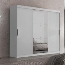 Guarda Roupa Casal Vitor Premium com 3 Portas com Espelho e 6 Cabideiros Moderna Guarda Roupa Casal Vitor Premium com 3 Portas com Espelho e 6 Cabideiros Moderna