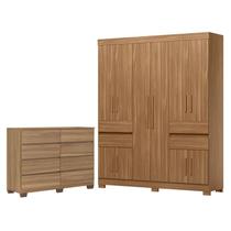 Guarda Roupa Casal Vizanno 10 Portas com Cômoda Sintra com Pés Amêndola Touch - Demóbile Guarda Roupa Casal Vizanno 10 Portas com Cômoda Sintra com Pés Amêndola Touch - Demóbile