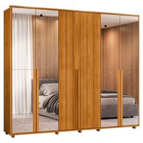 Guarda Roupa Casal Volpi 6 Portas de Bater com Espelhos 4 Gavetas MDF Cinamomo Madetec Móveis 278CM Guarda Roupa Casal Volpi 6 Portas de Bater com Espelhos 4 Gavetas MDF Cinamomo Madetec Móveis 278CM