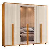Guarda Roupa Casal Volpi Ripado 6 Portas com 4 Espelhos - Madetec Guarda Roupa Casal Volpi Ripado 6 Portas com 4 Espelhos - Madetec