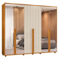 Guarda Roupa Casal Volpi Ripado 6 Portas com 8 Espelhos - Madetec Guarda Roupa Casal Volpi Ripado 6 Portas com 8 Espelhos - Madetec
