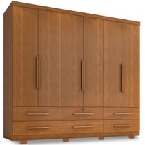 Guarda Roupa Casal Zanzini Maximus Plus 6 portas 6 gavetas com pés Cinamomo Guarda Roupa Casal Zanzini Maximus Plus 6 portas 6 gavetas com pés Cinamomo