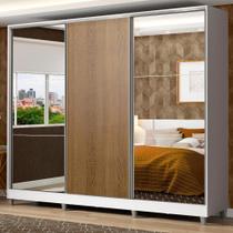 Guarda Roupa Casal Zurique 3 Portas Espelhos Branco/rustic Guarda Roupa Casal Zurique 3 Portas Espelhos Branco/rustic