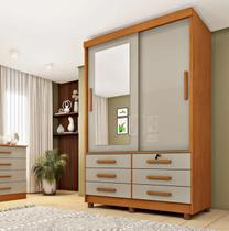 Guarda Roupa Chicago 2 Portas Com Espelho e Pés Móveis Tcil