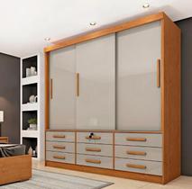 Guarda Roupa Chicago 3 Portas 9 Gavetas - Móveis Tcil Guarda Roupa Chicago 3 Portas 9 Gavetas - Móveis Tcil