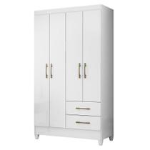 Guarda Roupa Chile Branco 4 Portas 2 Gavetas Moval