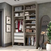 Guarda-Roupa Closet 100% MDF 3 Gavetas Bege 140 cm