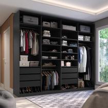 Guarda-Roupa Closet 100% MDF 6 Gavetas Preto