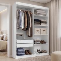 Guarda-Roupa Closet 2 Gavetas 121 cm Branco Venus Madesa