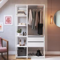 Guarda Roupa Closet 2 Peças com 1 Cabideiro 2 Gavetas e 6 Nichos Easy Guarda Roupa Closet 2 Peças com 1 Cabideiro 2 Gavetas e 6 Nichos Easy