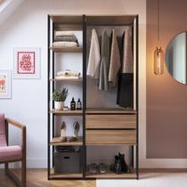 Guarda Roupa Closet 2 Peças com 1 Cabideiros 2 Gavetas e 6 Nichos Easy Guarda Roupa Closet 2 Peças com 1 Cabideiros 2 Gavetas e 6 Nichos Easy