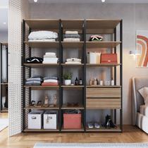 Guarda Roupa Closet 3 Peças com 2 Gavetas e 14 Nichos Easy Guarda Roupa Closet 3 Peças com 2 Gavetas e 14 Nichos Easy