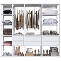 Guarda Roupa Closet 4 Peças Cabideiro Gaveta Branco Prodecor Módulos Multiuso Easy Guarda Roupa Closet 4 Peças Cabideiro Gaveta Branco Prodecor Módulos Multiuso Easy