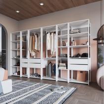 Guarda Roupa Closet 6 Peças com 3 Cabideiros 6 Gavetas 16 Nichos Easy Guarda Roupa Closet 6 Peças com 3 Cabideiros 6 Gavetas 16 Nichos Easy
