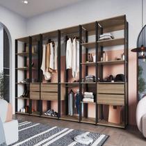 Guarda Roupa Closet 6 Peças com 3 Cabideiros 6 Gavetas e 16 Nichos Easy Prodecor