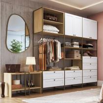 Guarda Roupa Closet 8 Gavetas c/ Mesa Apoio Lateral 100% MDF