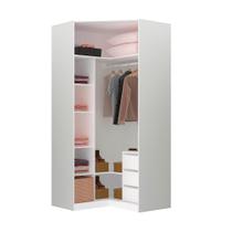 Guarda Roupa Closet Aberto Canto Diagonal 3 Gavetas 1 Cabideiro 111,90cm Prime Luciane MA³veis