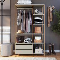Guarda-Roupa Closet Aberto Estilo Industrial Arenas Dourado P1025