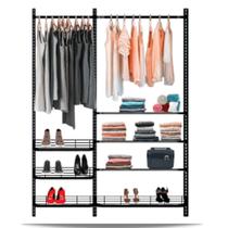 Guarda roupa closet aramado aberto CLR281 - 1,60 Smart Black