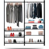 Guarda roupa closet aramado aberto CLR281 - 1,90 Smart Black