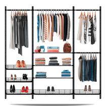 Guarda roupa closet aramado aberto CLR281 - 2,20 Smart Black