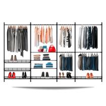 Guarda roupa closet aramado aberto CLR281 - 3,40 Smart Black