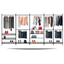 Guarda roupa closet aramado aberto CLR281 - 4,00 Smart Black