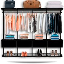 Guarda Roupa Closet Aramado Modulado Gaveta MDF 2,50m Guarda Roupa Closet Aramado Modulado Gaveta MDF 2,50m