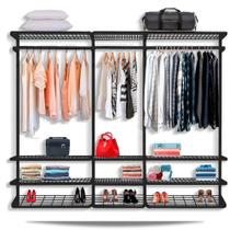 Guarda roupa closet aramado sem portas CLR285 - 2,50m - Smart Black