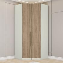 Guarda-roupa Closet Canto Modulado 2 Portas 3 Gavetas Seletto Henn - Areia/Jequitibá Guarda-roupa Closet Canto Modulado 2 Portas 3 Gavetas Seletto Henn - Areia/Jequitibá