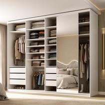 Guarda-Roupa Closet Casal 100% MDF BP 277,7cm com 1 Porta Espelho 6 Gavetas Sion Branco Guarda-Roupa Closet Casal 100% MDF BP 277,7cm com 1 Porta Espelho 6 Gavetas Sion Branco