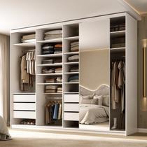 Guarda-roupa Closet Casal 100% Mdf Bp 277,7cm com 1 Porta Espelho 6 Gavetas Sion